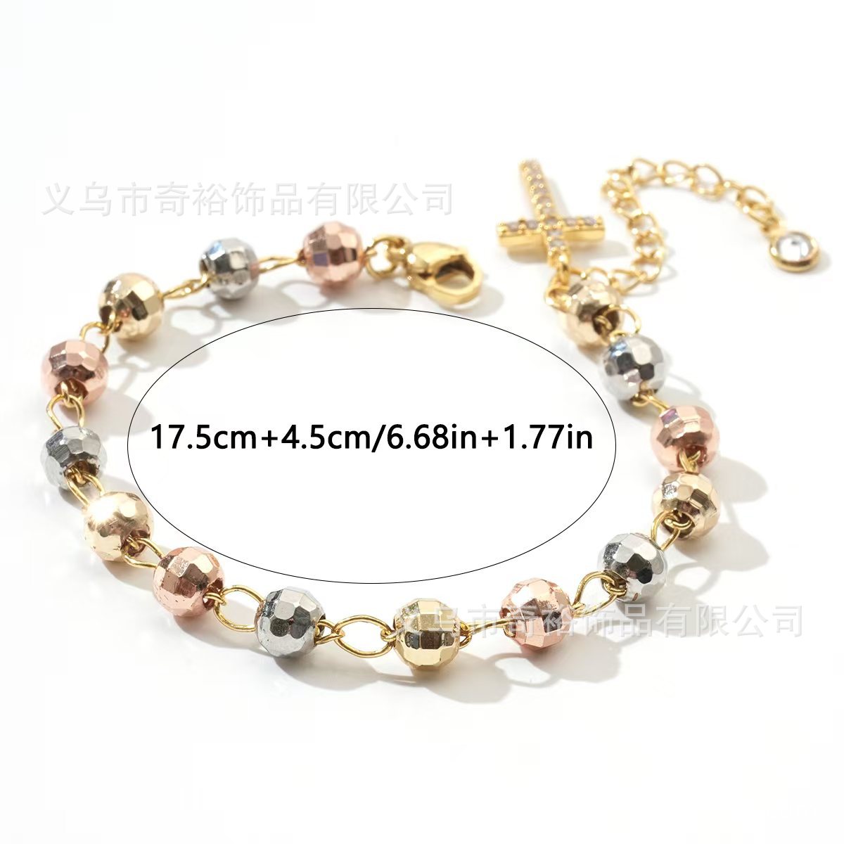 Wholesale Three-color electrophoresis laser beads ladies bracelet